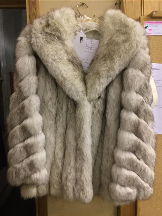 Blue fox fur jacket